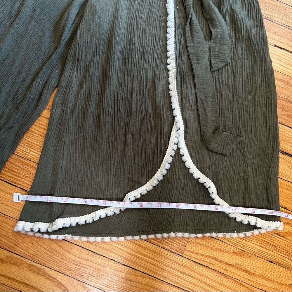 Hayden LA Sage Green Wide Leg Culottes, Cropped Pant, Boho - Picture 13 of 15